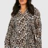 Plus Leopardenprint Hemdkleid Mit Tuch -Stil Formen Verkäufe gzz37986 leopard xl