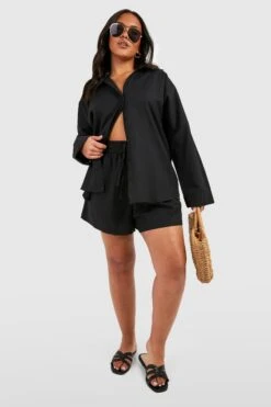 Plus Oversize Leinen-Hemd -Stil Formen Verkäufe gzz38039 black xl 2