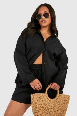 Plus Oversize Leinen-Hemd -Stil Formen Verkäufe gzz38039 black xl 3