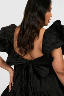 Plus Kitteloberteil Aus Baumwolle Mit Rüschen-Ärmeln -Stil Formen Verkäufe gzz38054 black xl 3