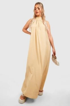 Plus Hochgeschlossenes Maxikleid -Stil Formen Verkäufe gzz38128 stone xl 2