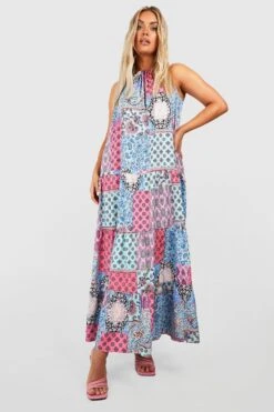Plus Paisley-Print Maxikleid 8 Plus Paisley-Print Maxikleid -Stil Formen Verkäufe gzz38133 blue xl 2