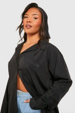 Plus Oversize Hemd & Tuch -Stil Formen Verkäufe gzz38140 black xl 3