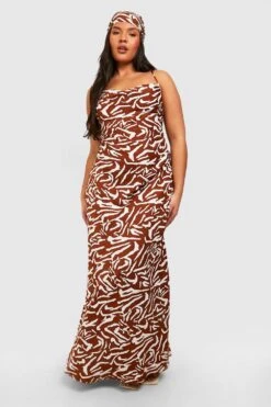 Plus Zebraprint Maxikleid & Tuch