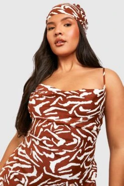 Plus Zebraprint Maxikleid & Tuch -Stil Formen Verkäufe gzz38155 purple xl 3