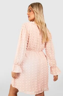 Plus Mesh Mini-Smokkleid Mit Rüschen -Stil Formen Verkäufe gzz38427 blush xl 1