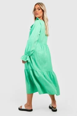 Plus Strukturiertes Rüschen-Smokkleid 7 Plus Strukturiertes Rüschen-Smokkleid -Stil Formen Verkäufe gzz38567 pale20green xl 1