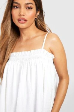 Strukturiertes Smok-Midikleid -Stil Formen Verkäufe gzz38586 white xl 3