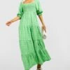 Midikleid Mit Gingham-Print -Stil Formen Verkäufe gzz38589 green xl
