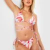Triangle-Bikini Mit Abstraktem Print Und Geschnürter Taille -Stil Formen Verkäufe gzz38778 multi xl