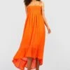 Gerafftes Rüschen-Midikleid -Stil Formen Verkäufe gzz39002 orange xl