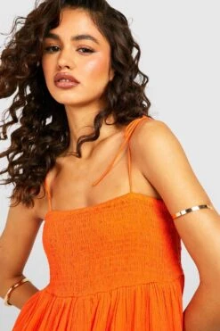 Gerafftes Rüschen-Midikleid -Stil Formen Verkäufe gzz39002 orange xl 3