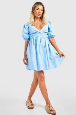 Smokkleid Aus Baumwolle -Stil Formen Verkäufe gzz39027 blue xl 2