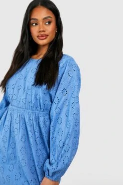 Lochmuster Cut-Out Midikleid 8 Lochmuster Cut-Out Midikleid -Stil Formen Verkäufe gzz39035 denim blue xl 2