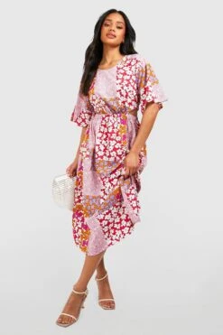 Florales Midikleid Mit Weiten Ärmeln -Stil Formen Verkäufe gzz39130 multi xl 2