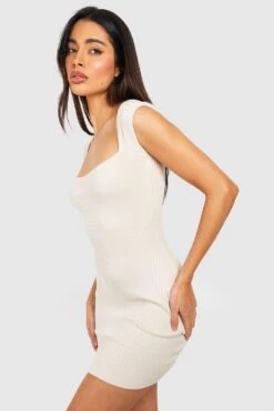 Rippstrick Minikleid Mit Kurzen Ärmeln -Stil Formen Verkäufe gzz39362 stone xl 3