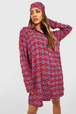Hemdkleid Und Tuch Mit Print