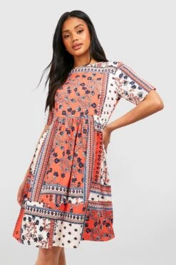 Smokkleid Mit Paisley-Print 8 Smokkleid Mit Paisley-Print -Stil Formen Verkäufe gzz39665 orange xl 2
