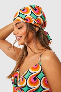 Maxi-Slipkleid & Tuch Mit Retro-Print -Stil Formen Verkäufe gzz39677 green xl 3