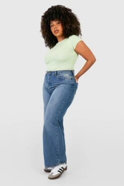 Plus Gerippter Body Mit Kurzen Ärmeln -Stil Formen Verkäufe gzz39688 mint xl 2