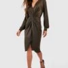 Midikleid Mit Tiefem Ausschnitt Und Twist Vorne 2 Midikleid Mit Tiefem Ausschnitt Und Twist Vorne -Stil Formen Verkäufe gzz39712 khaki xl
