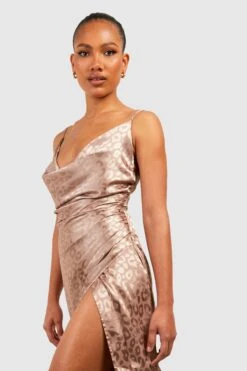 Gerafftes Satin-Maxikleid Mit Wasserfallausschnitt -Stil Formen Verkäufe gzz39717 champagne xl 3