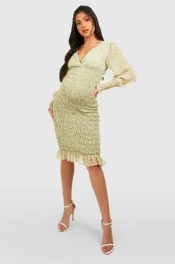 Umstandsmode Florales Gerafftes Midikleid -Stil Formen Verkäufe gzz40035 sage xl 2