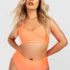 Plus Essentials Bikinihose Mit Hohem Bund -Stil Formen Verkäufe gzz40075 coral xl