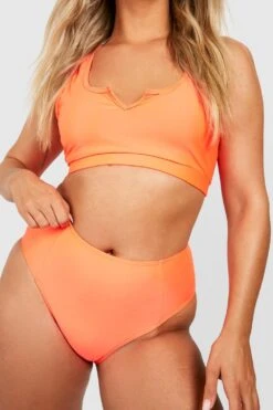 Plus Essentials Bikinihose Mit Hohem Bund -Stil Formen Verkäufe gzz40075 coral xl 3