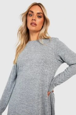 Plus Gestricktes Smokkleid -Stil Formen Verkäufe gzz40153 grey xl 3