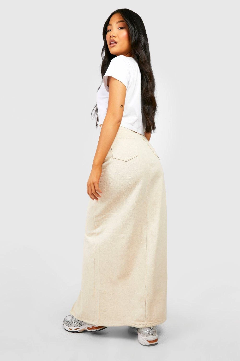 Petite Maxi-Jeansrock Mit Schlitz 4 Petite Maxi-Jeansrock Mit Schlitz – Bild 2