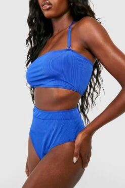 Gerippte Bikinihose Mit Hohem Bund -Stil Formen Verkäufe gzz41139 cobalt xl 3