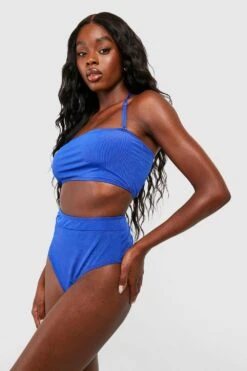 Geripptes Bandeau Bikinioberteil -Stil Formen Verkäufe gzz41140 cobalt xl 2