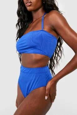 Geripptes Bandeau Bikinioberteil -Stil Formen Verkäufe gzz41140 cobalt xl 3