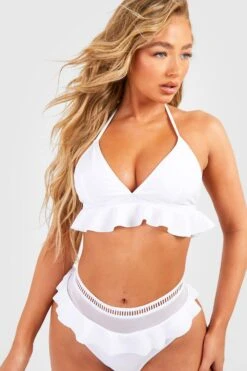 Rüschen-Bikini Mit Hohem Bund -Stil Formen Verkäufe gzz41144 white xl 3