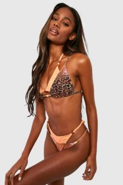Bikini-Set Mit Tropischem Leopardenprint -Stil Formen Verkäufe gzz41200 golden20orange xl 2