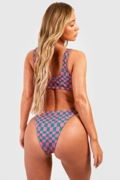 Geraffter Strukturierter O-Ring Bikini Mit Print 7 Geraffter Strukturierter O-Ring Bikini Mit Print -Stil Formen Verkäufe gzz41201 pink xl 1