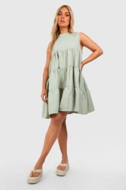 Plus Gestuftes Smokkleid -Stil Formen Verkäufe gzz41331 light20khaki xl 2