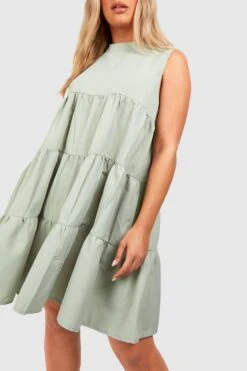 Plus Gestuftes Smokkleid -Stil Formen Verkäufe gzz41331 light20khaki xl 3