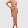 Strukturiertes Midikleid Mit Gürtel 1 Strukturiertes Midikleid Mit Gürtel -Stil Formen Verkäufe gzz41697 camel xl