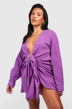 Plus Strandkleid Mit Ring-Detail -Stil Formen Verkäufe gzz41805 purple xl 2