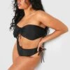 Plus Bandeau-Bikinioberteil Mit Geraffter Front -Stil Formen Verkäufe gzz41869 black xl
