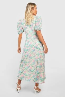 Strukturiertes Florales Midikleid Mit Knopfleiste 7 Strukturiertes Florales Midikleid Mit Knopfleiste -Stil Formen Verkäufe gzz42608 pink xl 1