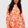 Florales Skater-Kleid Mit Rüschen -Stil Formen Verkäufe gzz42613 orange xl