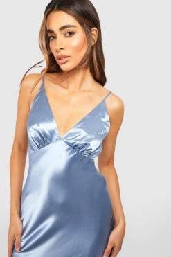 Brautjungfern Satin-Slipkleid Mit Tiefem Ausschnitt 9 Brautjungfern Satin-Slipkleid Mit Tiefem Ausschnitt -Stil Formen Verkäufe gzz42640 blue xl 3