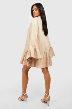 Smok-Kleid Mit Rüschen-Detail -Stil Formen Verkäufe gzz42648 stone xl 1