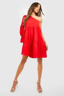 Einärmliges Gestuftes Smokkleid -Stil Formen Verkäufe gzz42663 red xl 2