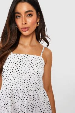 Gestuftes Gepunktetes Maxikleid -Stil Formen Verkäufe gzz42670 ivory xl 3