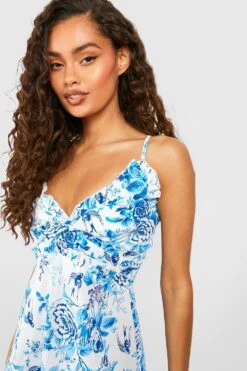 Florales Rüschen-Skaterkleid -Stil Formen Verkäufe gzz42680 blue xl 3