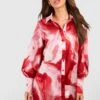 Oversize Hemdkleid Mit Print -Stil Formen Verkäufe gzz42689 pink xl